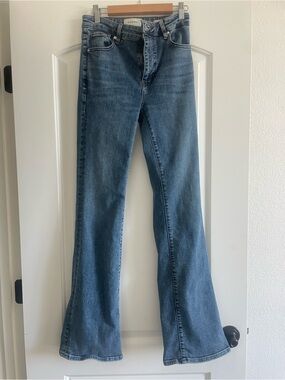 Frame Denim Medium Wash High-Rise Flare Jeans